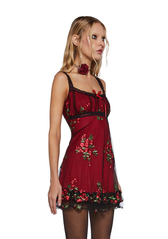 Heaven Struck Babydoll Dress - Red
