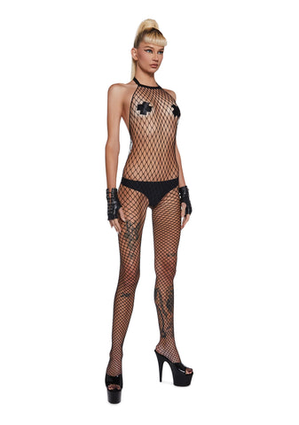 Hidden Secret Body Stocking - Black