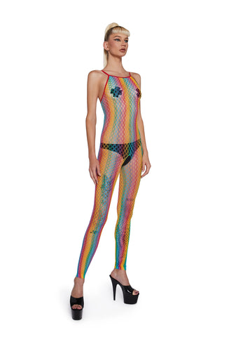 Chromatic Wonderland Fishnet Body Stocking