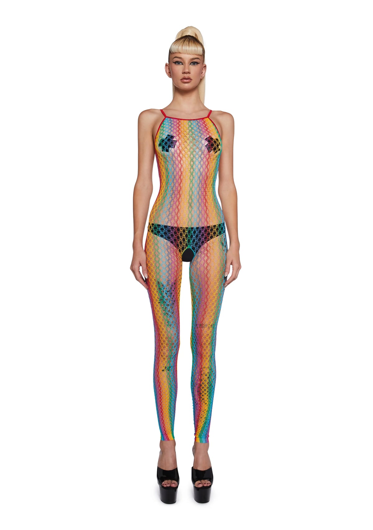 Chromatic Wonderland Fishnet Body Stocking