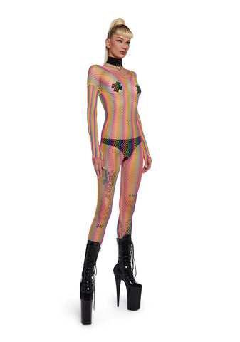 Kaleidoscope Kiss Fishnet Body Stocking