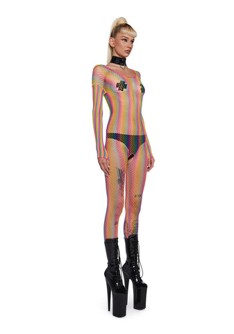 Kaleidoscope Kiss Fishnet Body Stocking