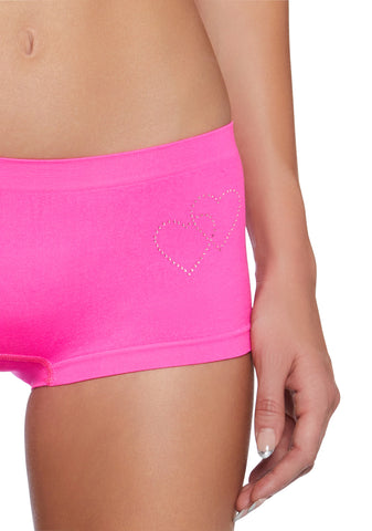 Somebody To Love Rhinestone Boyshorts - Pink