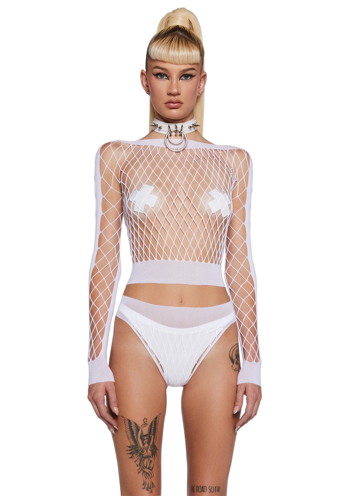 Digital Remnants Lingerie Set - White