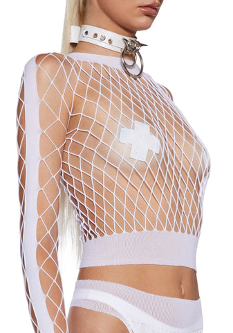 Digital Remnants Lingerie Set - White