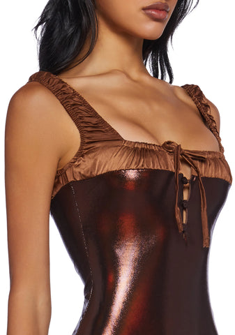 Calling Back Mini Dress - Brown