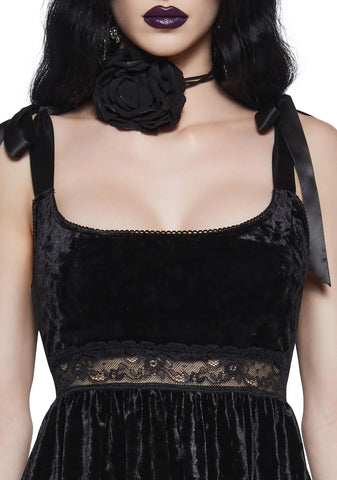 Romantic Mirage Babydoll Dress - Black