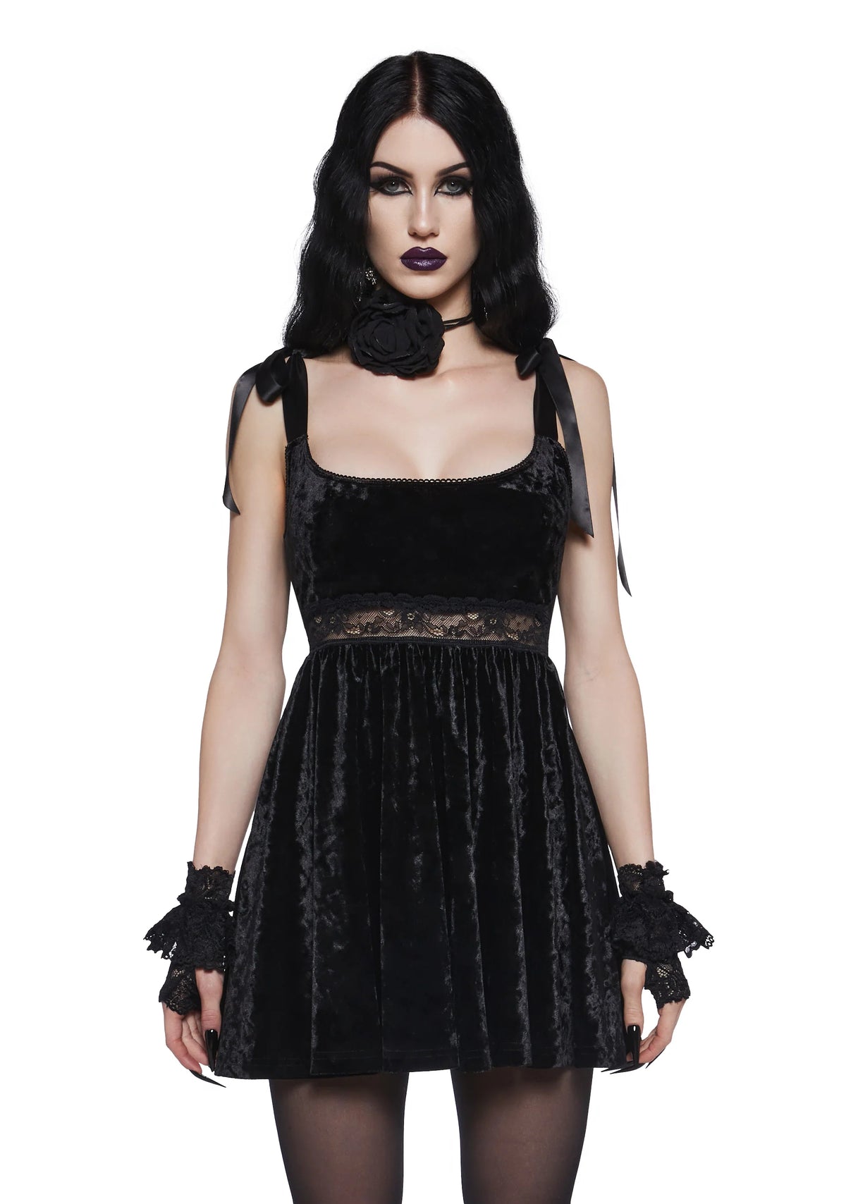 Romantic Mirage Babydoll Dress - Black
