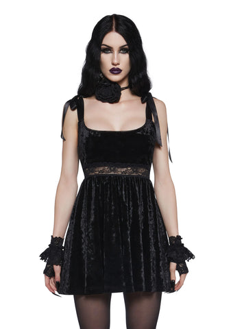 Romantic Mirage Babydoll Dress - Black