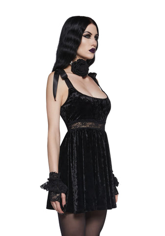 Romantic Mirage Babydoll Dress - Black