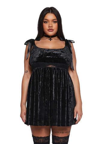 Romantic Mirage Babydoll Dress - Black