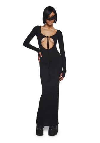 Warp Thermal Maxi Dress With Cut Outs