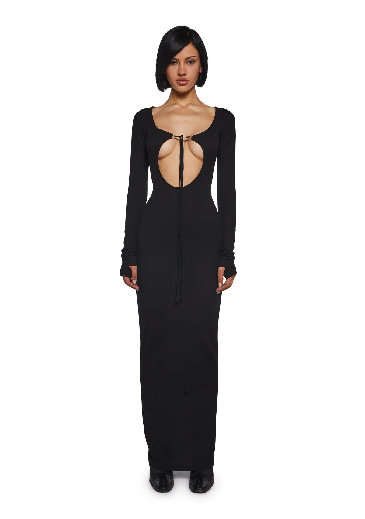 Warp Thermal Maxi Dress With Cut Outs