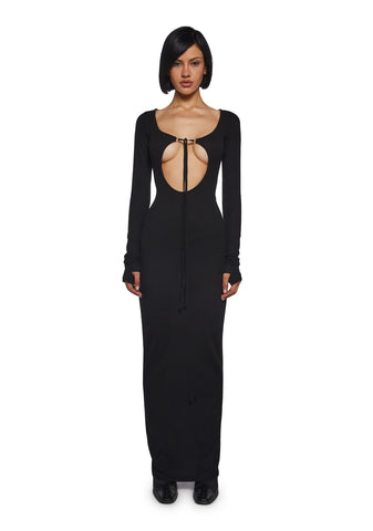 Warp Thermal Maxi Dress With Cut Outs