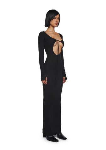 Warp Thermal Maxi Dress With Cut Outs