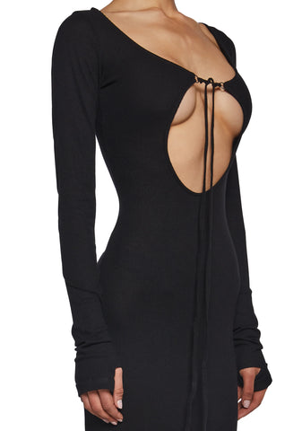 Warp Thermal Maxi Dress With Cut Outs