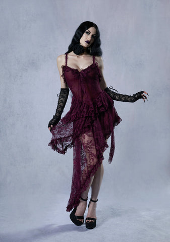 Seductive Silence Midi Dress - Dark Red