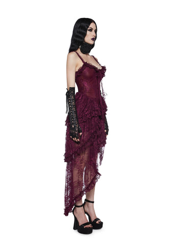 Seductive Silence Midi Dress - Dark Red
