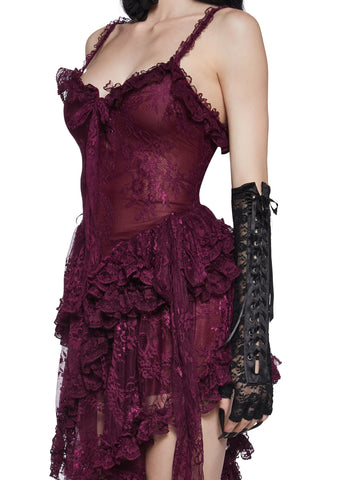 Seductive Silence Midi Dress - Dark Red