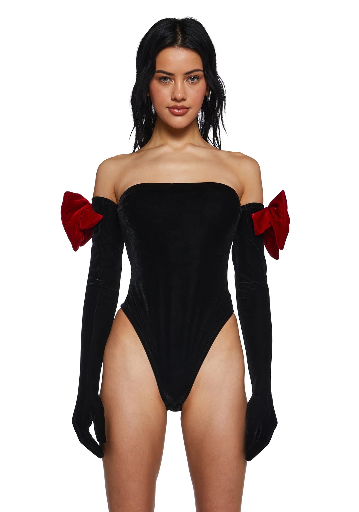 Holiday Heart Bodysuit And Gloves Set