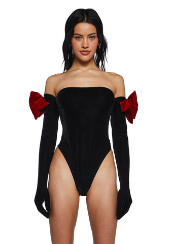 Holiday Heart Bodysuit And Gloves Set