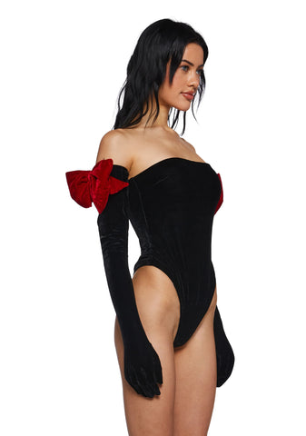 Holiday Heart Bodysuit And Gloves Set