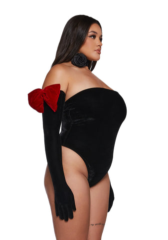 Holiday Heart Bodysuit And Gloves Set