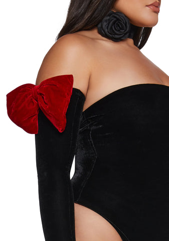 Holiday Heart Bodysuit And Gloves Set