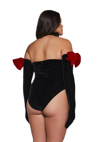 Holiday Heart Bodysuit And Gloves Set