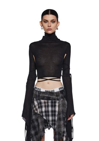 Warp Long Sleeve Crop Top