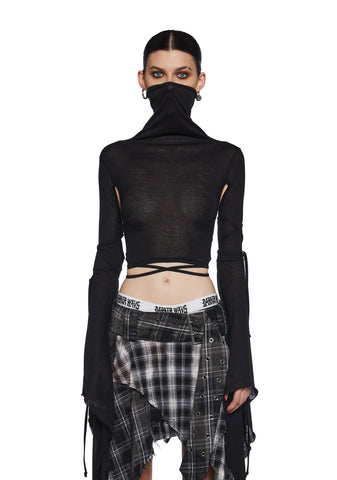 Warp Long Sleeve Crop Top