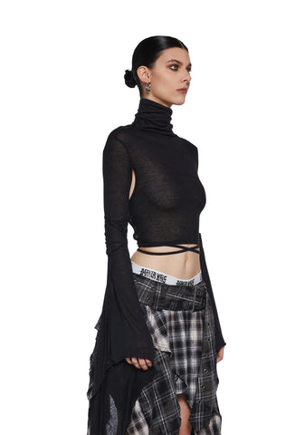 Warp Long Sleeve Crop Top