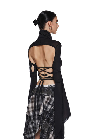 Warp Long Sleeve Crop Top