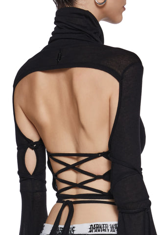 Warp Long Sleeve Crop Top