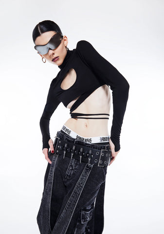 Warp Long Sleeve Wrap Top