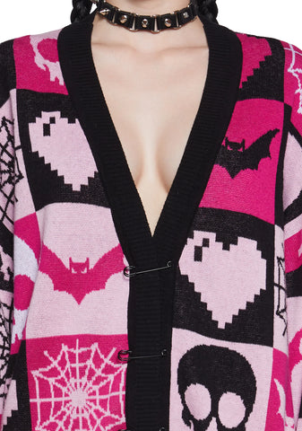 Darkest Affection Patchwork Cardigan
