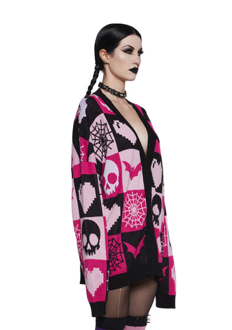 Darkest Affection Patchwork Cardigan