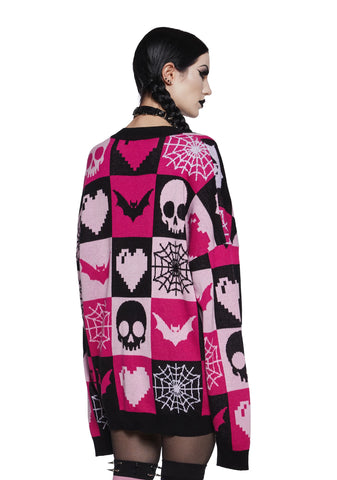 Darkest Affection Patchwork Cardigan