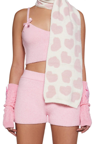 Intarsia Heart Scarf