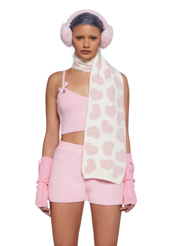 Intarsia Heart Scarf