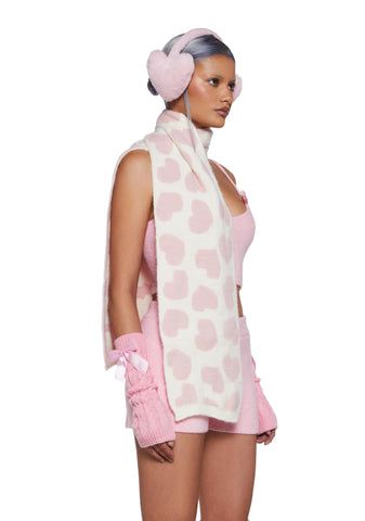 Intarsia Heart Scarf