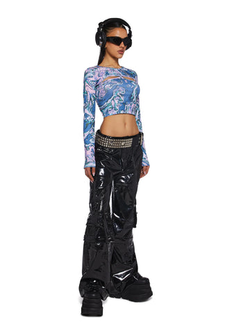 Techno Angel Long Sleeve Crop Top