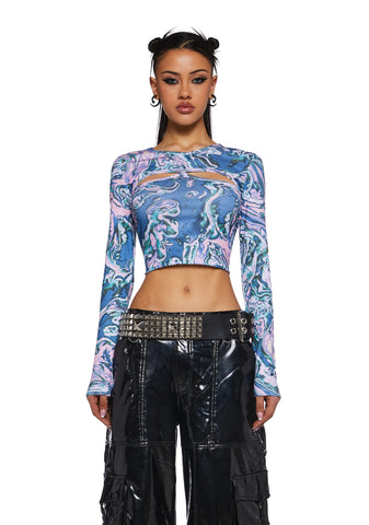 Techno Angel Long Sleeve Crop Top