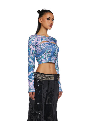 Techno Angel Long Sleeve Crop Top