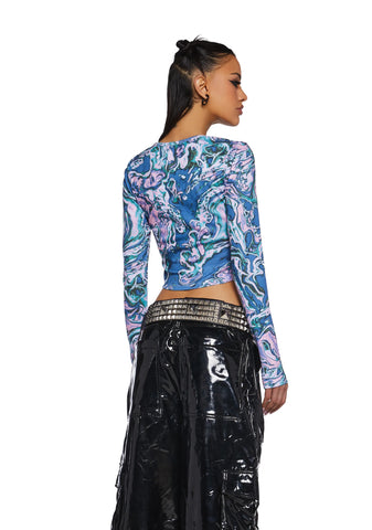 Techno Angel Long Sleeve Crop Top