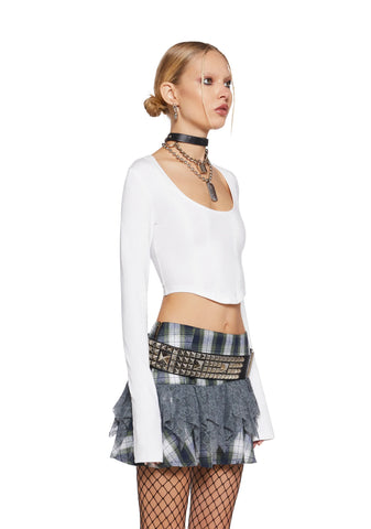 Back Stage Long Sleeve Crop Top