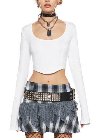 Back Stage Long Sleeve Crop Top