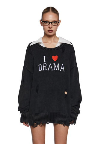 Drama Starter Distressed Sweater