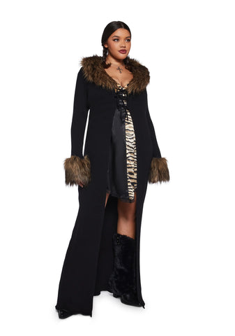 Like A Boss Faux Fur Duster