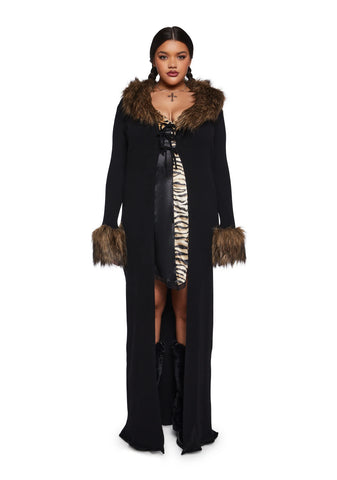 Like A Boss Faux Fur Duster